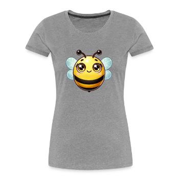 bee - Women's Premium Organic T-Shirt - heather grey - Front - Mia (176cm)