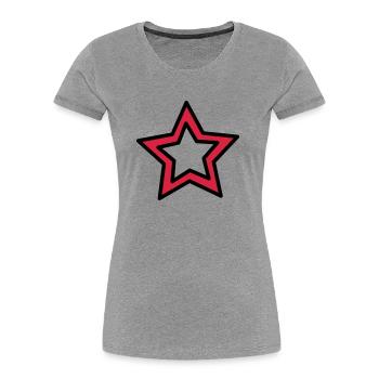 Petite étoile - T-shirt bio Premium Femme - gris chiné - Devant - Mia (176cm)