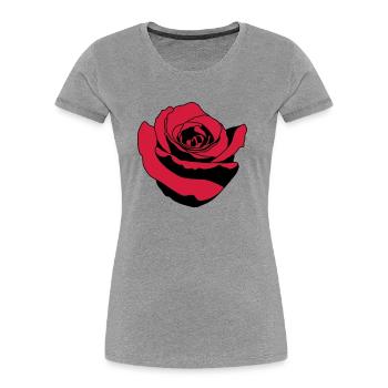 rose - Women's Premium Organic T-Shirt - heather grey - Front - Mia (176cm)