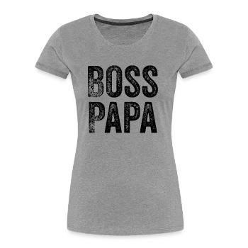 lustiger Chef-Spruch - Frauen Premium Bio T-Shirt - Grau meliert - Vorne - Mia (176cm)