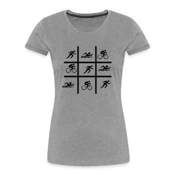 Triathlon Swim Bike Run Marathon - Frauen Premium Bio T-Shirt - Grau meliert - Vorne - Mia (176cm)