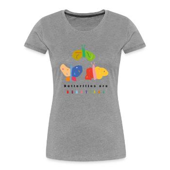 Butterflies are beautiful - Frauen Premium Bio T-Shirt - Grau meliert - Vorne - Mia (176cm)