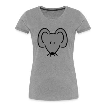 Maus Mäuschen Süße Kleine Ratte Nager Freundlich - Frauen Premium Bio T-Shirt - Grau meliert - Vorne - Mia (176cm)