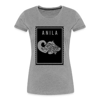 Anila - Wayang - Frauen Premium Bio T-Shirt - Grau meliert - Vorne - Mia (176cm)