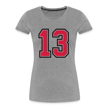 13 sports jersey football number - Women's Premium Organic T-Shirt - heather grey - Front - Mia (176cm)