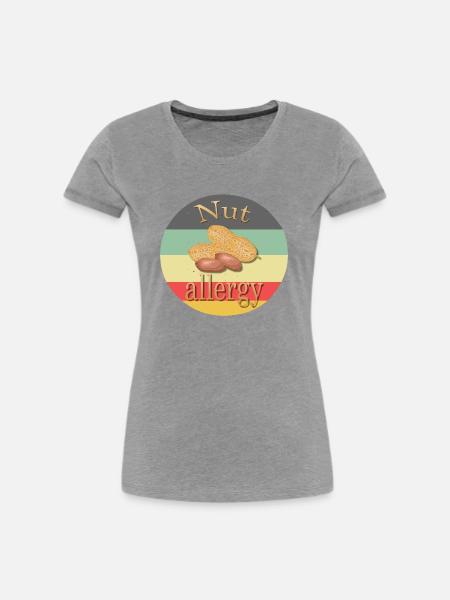 Nut Allergy - Frauen Premium Bio T-Shirt - Grau meliert