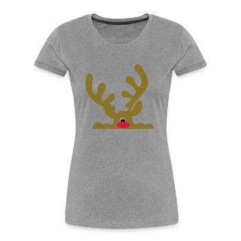 elch - Frauen Premium Bio T-Shirt - Grau meliert - Vorne - Mia (176cm)