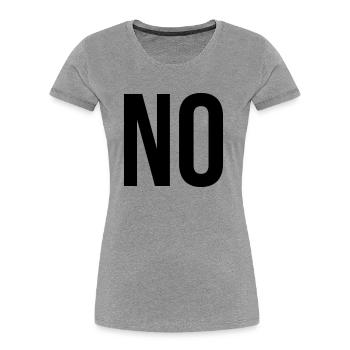 no - T-shirt bio Premium Femme - gris chiné - Devant - Mia (176cm)