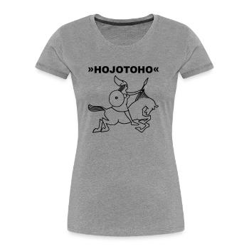 Walküre HOJOTOHO - Frauen Premium Bio T-Shirt - Grau meliert - Vorne - Mia (176cm)