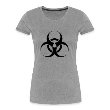 Biohazard - T-shirt bio Premium Femme - gris chiné - Devant - Mia (176cm)