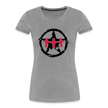 Kicker Stern - Frauen Premium Bio T-Shirt - Grau meliert - Vorne - Mia (176cm)