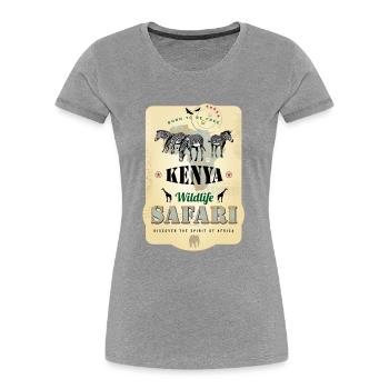 Zebras Wildlife Safari Kenya Afrika Abenteuer - Frauen Premium Bio T-Shirt - Grau meliert - Vorne - Mia (176cm)