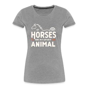 Pferde sind mein Seelentier - Frauen Premium Bio T-Shirt - Grau meliert - Vorne - Mia (176cm)
