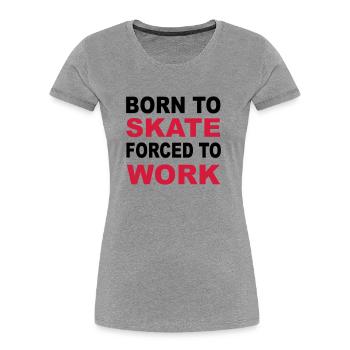 Skateboard - Frauen Premium Bio T-Shirt - Grau meliert - Vorne - Mia (176cm)