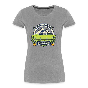Farmer Support #6 - Women's Premium Organic T-Shirt - heather grey - Front - Mia (176cm)