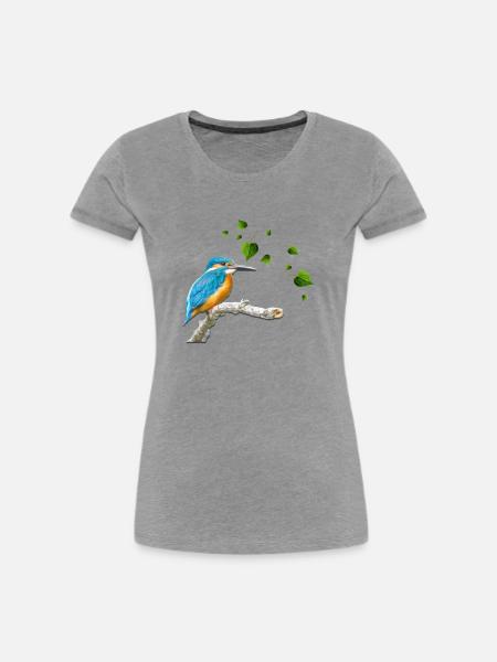 Eisvogel - Frauen Premium Bio T-Shirt - Grau meliert