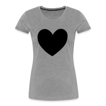 Herz Symbol Liebe süß Herzen rosa Zeichnung Vektor - Frauen Premium Bio T-Shirt - Grau meliert - Vorne - Mia (176cm)