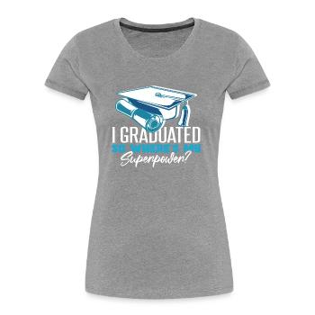 Graduierter Universitäts-Master-Abschluss - Frauen Premium Bio T-Shirt - Grau meliert - Vorne - Mia (176cm)