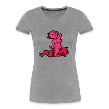 diable sexe ... de wicki_de - T-shirt bio Premium Femme - gris chiné - Devant - Mia (176cm)