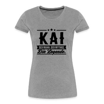 Man Myth Legend Kai - T-shirt bio Premium Femme - gris chiné - Devant - Mia (176cm)