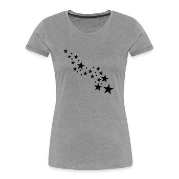 sterne - Frauen Premium Bio T-Shirt - Grau meliert - Vorne - Mia (176cm)
