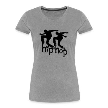 hiphop_dancers - T-shirt bio Premium Femme - gris chiné - Devant - Mia (176cm)