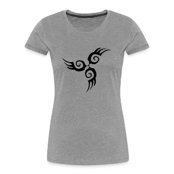 tribal - Frauen Premium Bio T-Shirt - Grau meliert - Vorne - Mia (176cm)