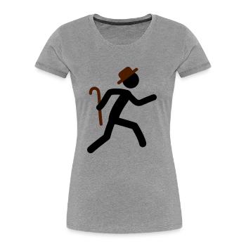 Fast Old Man - T-shirt bio Premium Femme - gris chiné - Devant - Mia (176cm)