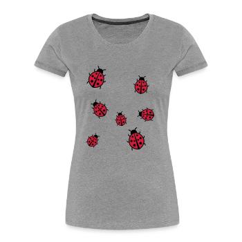 Little Ladybug - Women's Premium Organic T-Shirt - heather grey - Front - Mia (176cm)