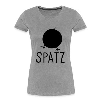 Spatz - Frauen Premium Bio T-Shirt - Grau meliert - Vorne - Mia (176cm)