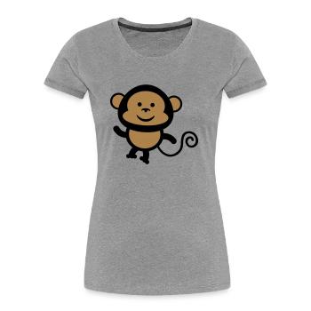 monkey comic - Frauen Premium Bio T-Shirt - Grau meliert - Vorne - Mia (176cm)
