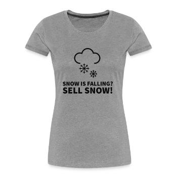 Snow is falling Sell Snow Trader Strategy - Women's Premium Organic T-Shirt - heather grey - Front - Mia (176cm)