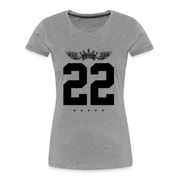22 Number crown - Women's Premium Organic T-Shirt - heather grey - Front - Mia (176cm)