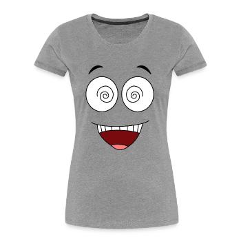 Visage fou - T-shirt bio Premium Femme - gris chiné - Devant - Mia (176cm)