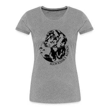 Slovensky Kopov Portrait Hunde Jagdhund Wilsigns - Frauen Premium Bio T-Shirt - Grau meliert - Vorne - Mia (176cm)