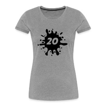 20 - T-shirt bio Premium Femme - gris chiné - Devant - Mia (176cm)