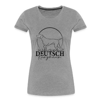 Deutsch Kurzhaar Jagdhunde Hund Wilsigns - Frauen Premium Bio T-Shirt - Grau meliert - Vorne - Mia (176cm)