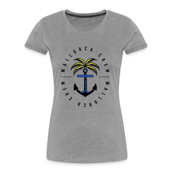 Mallorca Crew Anker Palme - Frauen Premium Bio T-Shirt - Grau meliert - Vorne - Mia (176cm)