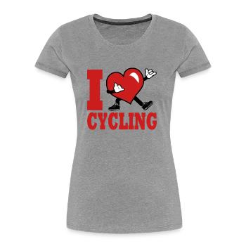 I love cycling cycle bike, bike - Women's Premium Organic T-Shirt - heather grey - Front - Mia (176cm)