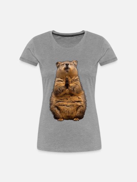 Quokka - Frauen Premium Bio T-Shirt - Grau meliert