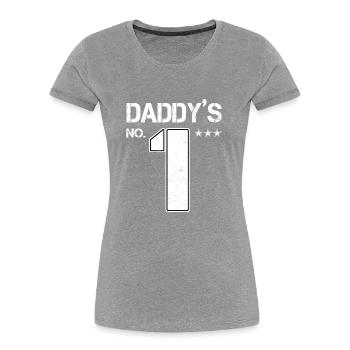 Papas Liebling - Frauen Premium Bio T-Shirt - Grau meliert - Vorne - Mia (176cm)