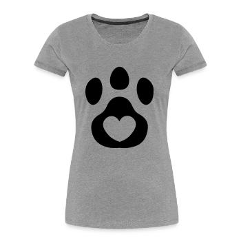 Paw Print Animal Love Animal Lover Gift Idea - Women's Premium Organic T-Shirt - heather grey - Front - Mia (176cm)