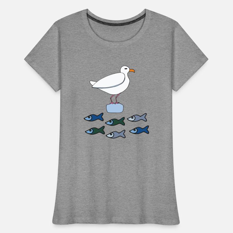 Seagull with fish Women's Premium Organic T-Shirt
