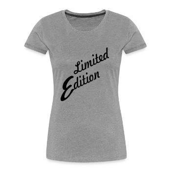 limited edition - Women's Premium Organic T-Shirt - heather grey - Front - Mia (176cm)