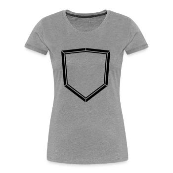 eckig schild wappen emblem rahmen banner design lo - Frauen Premium Bio T-Shirt - Grau meliert - Vorne - Mia (176cm)