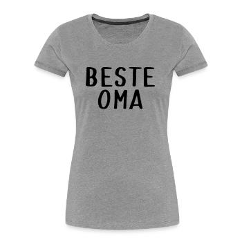 Beste Oma - Frauen Premium Bio T-Shirt - Grau meliert - Vorne - Mia (176cm)