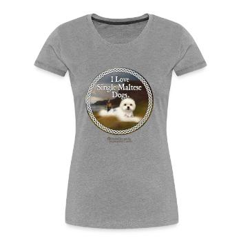 Whisky dictons jeu de mots single maltais - T-shirt bio Premium Femme - gris chiné - Devant - Mia (176cm)