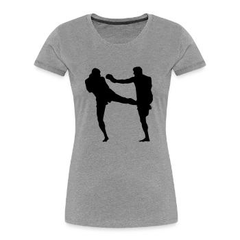 Kickboxers - Women's Premium Organic T-Shirt - heather grey - Front - Mia (176cm)
