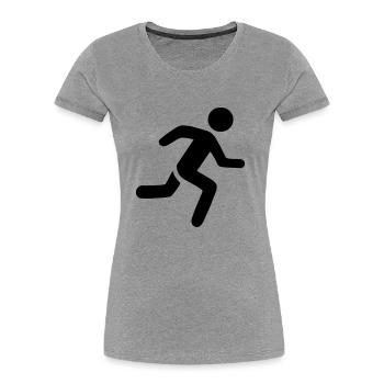 Jogger - Frauen Premium Bio T-Shirt - Grau meliert - Vorne - Mia (176cm)