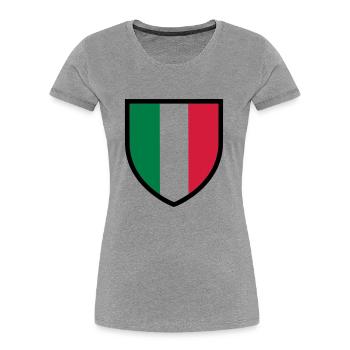 Stemma Italia - blason Italie - Italia flag (T) - T-shirt bio Premium Femme - gris chiné - Devant - Mia (176cm)